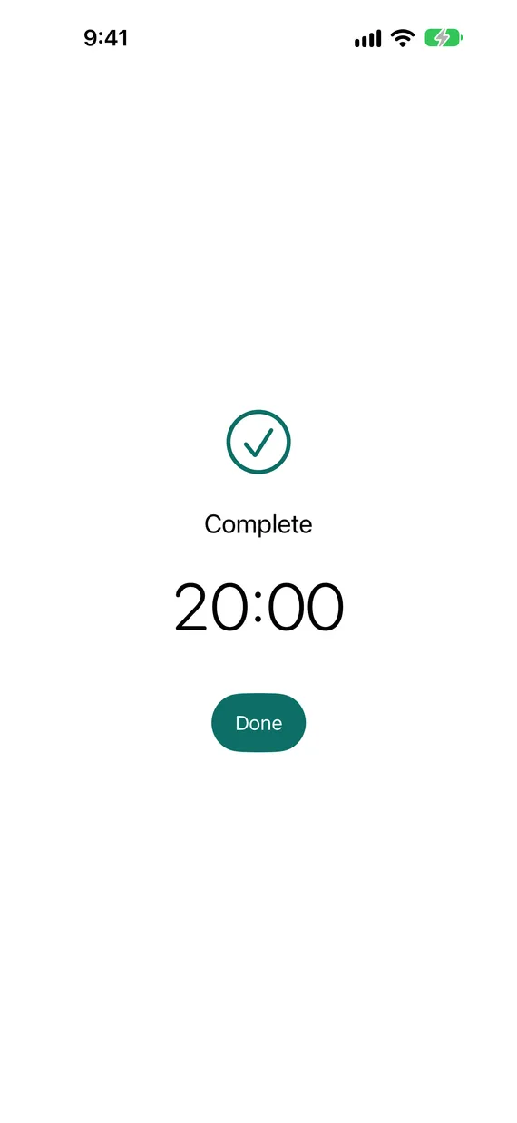 A finished 20 minute session.